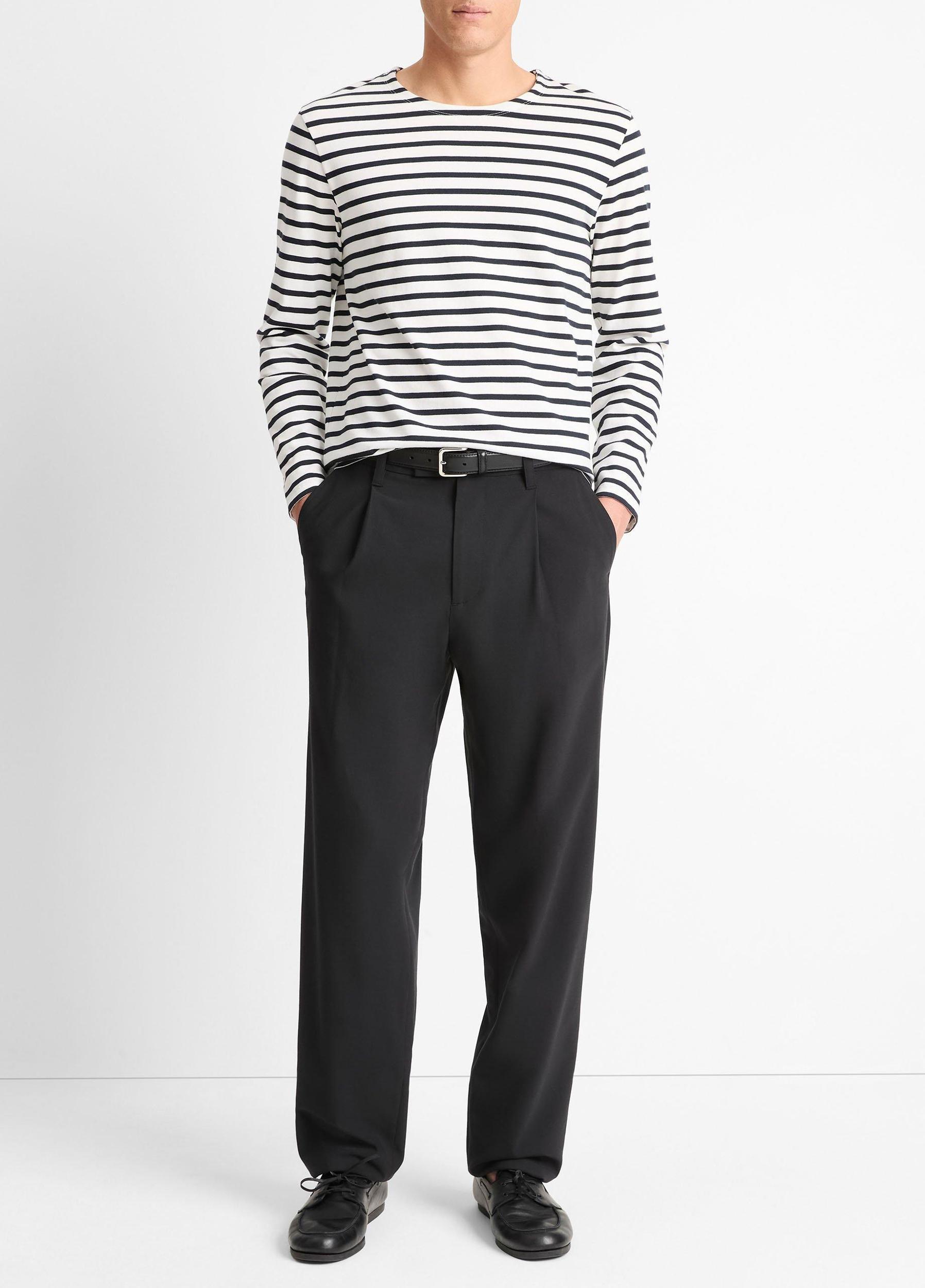 Striped Cotton Long-Sleeve T-Shirt Product Image