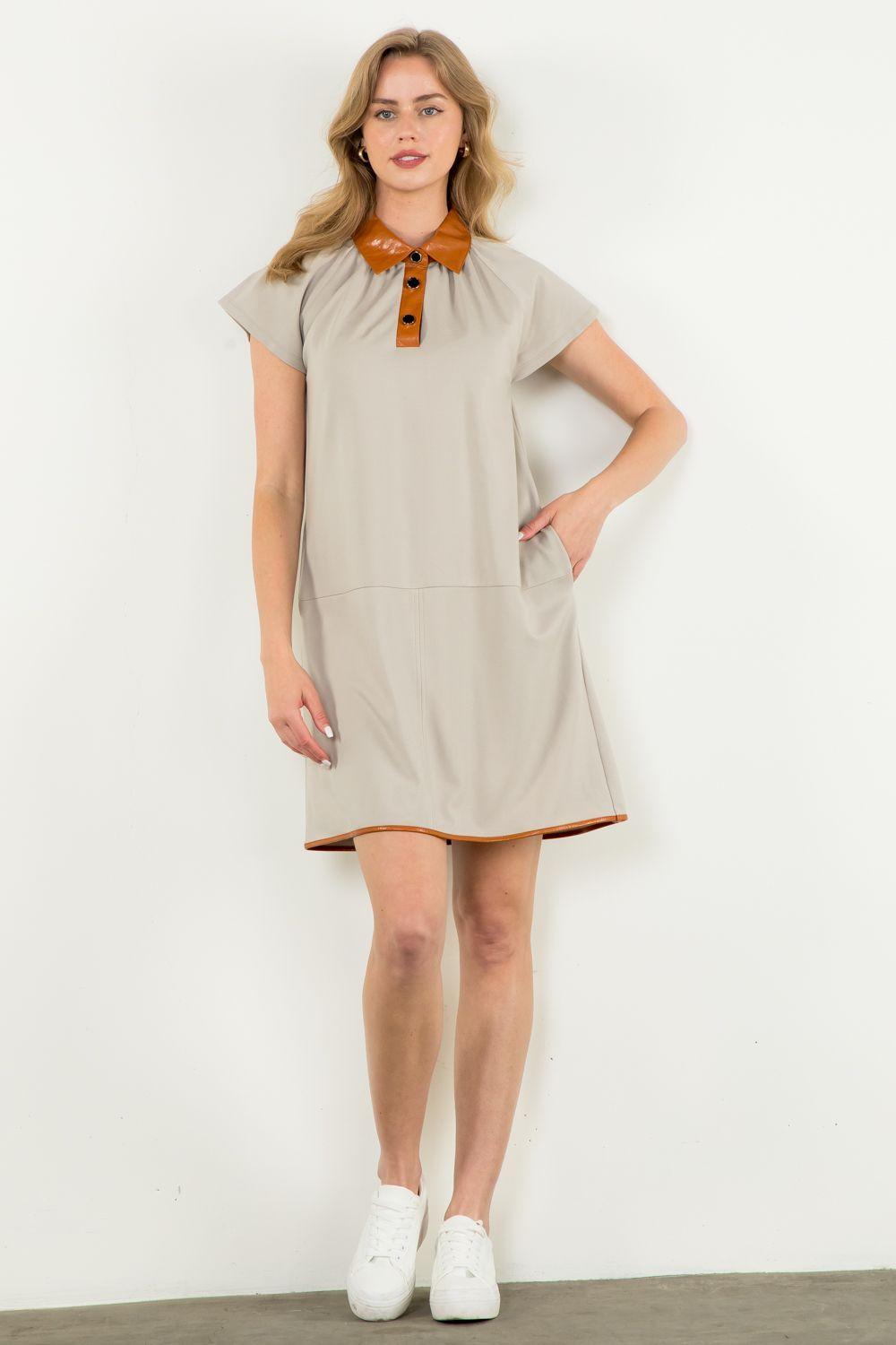 SS Twofer Collared Dress Product Image