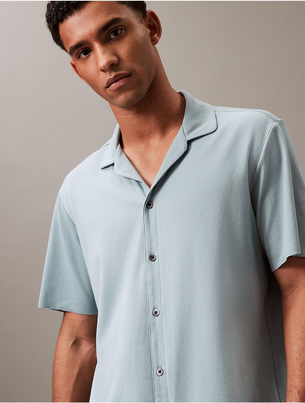 Calvin Klein Mens CK Black Button-Down Sleep Shirt - Blue - XL Product Image