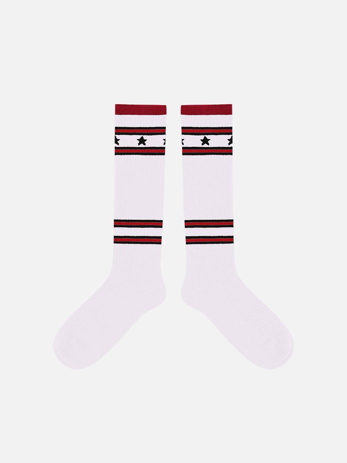 Vintage Stripe Star Graphic Socks Product Image