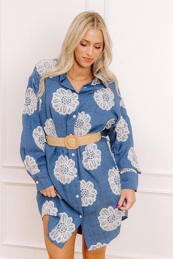 Boho Charm Embroidered Mini Dress Product Image