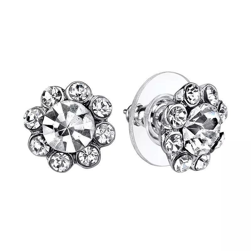 1928 Flower Stud Earrings, Womens, White Product Image