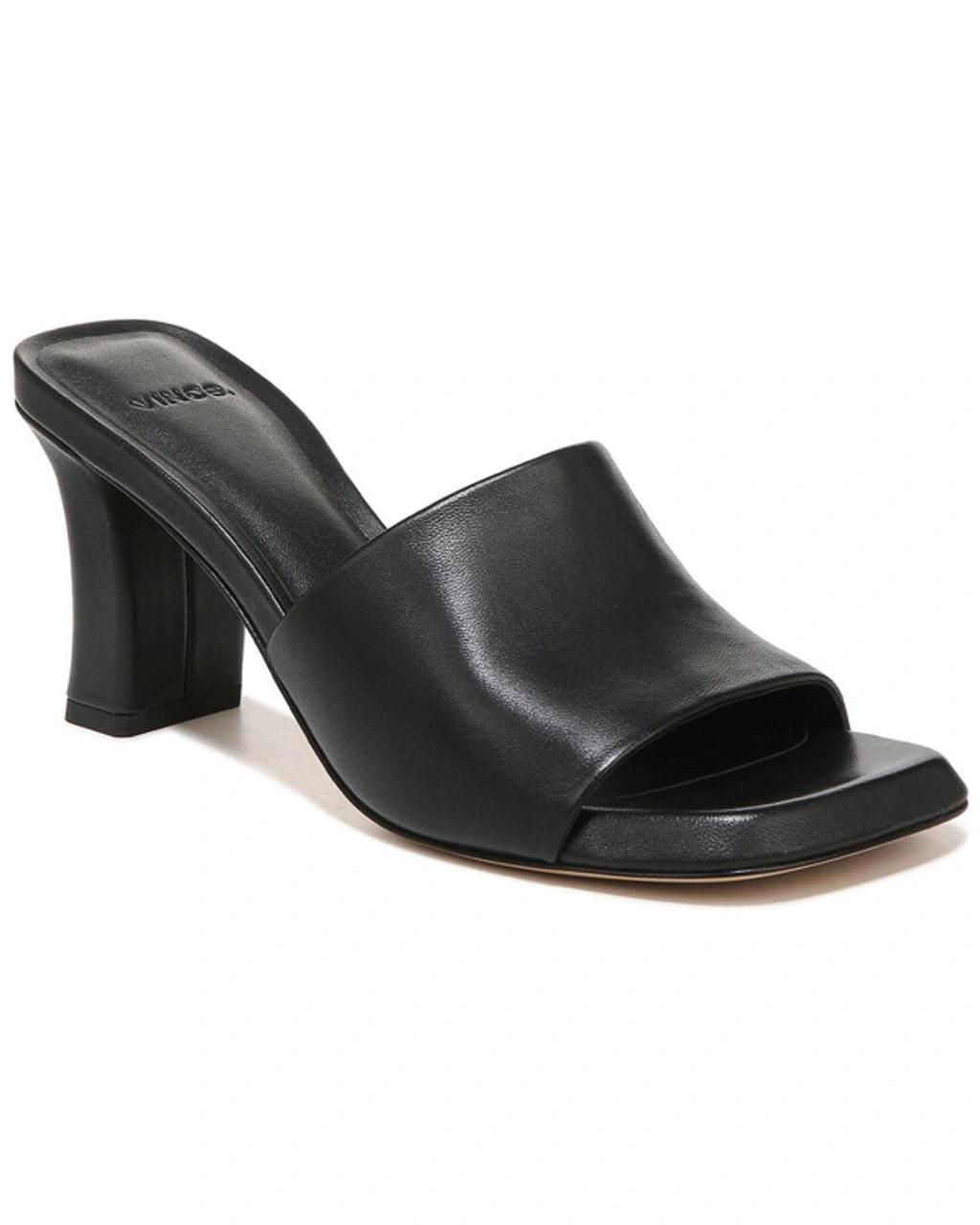 Lulu Leather Mule Sandals In Black Product Image