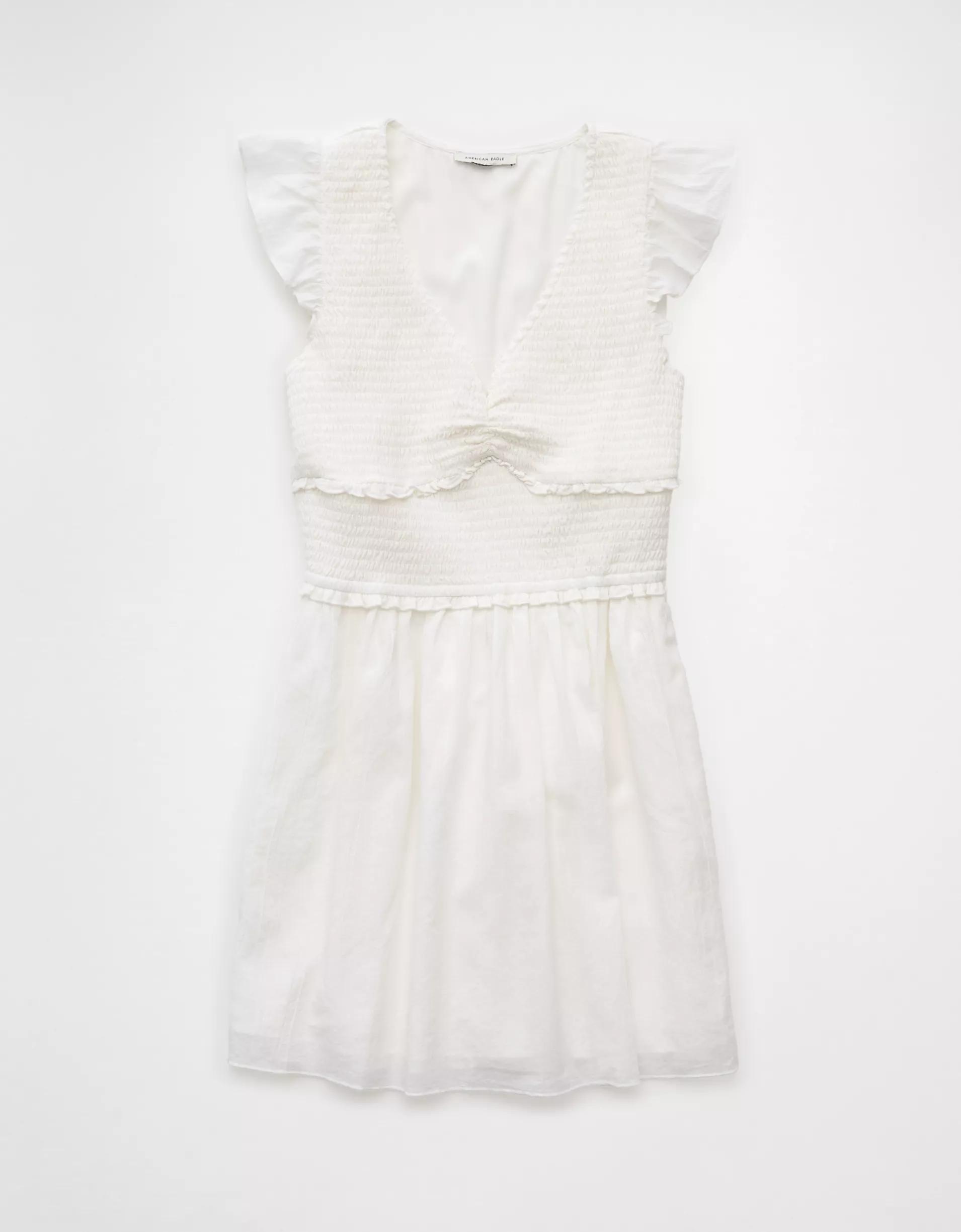 AE Smocked Flutter Sleeve Mini Dress Product Image