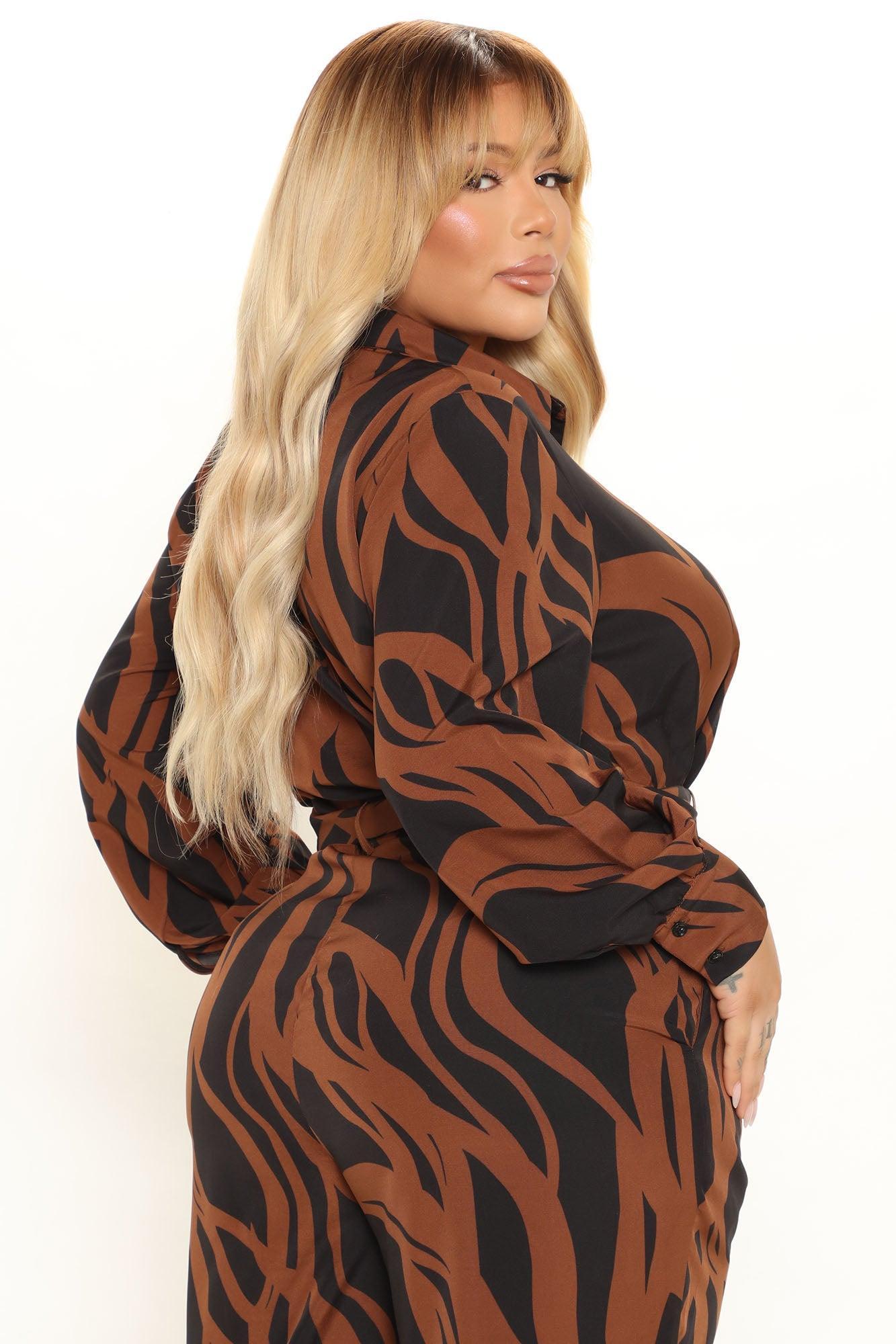 Feel Good Zebra Jumpsuit - Brown/combo Product Image