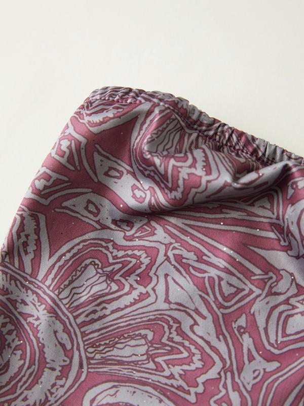 Random Print Bandeau Crop Top Product Image