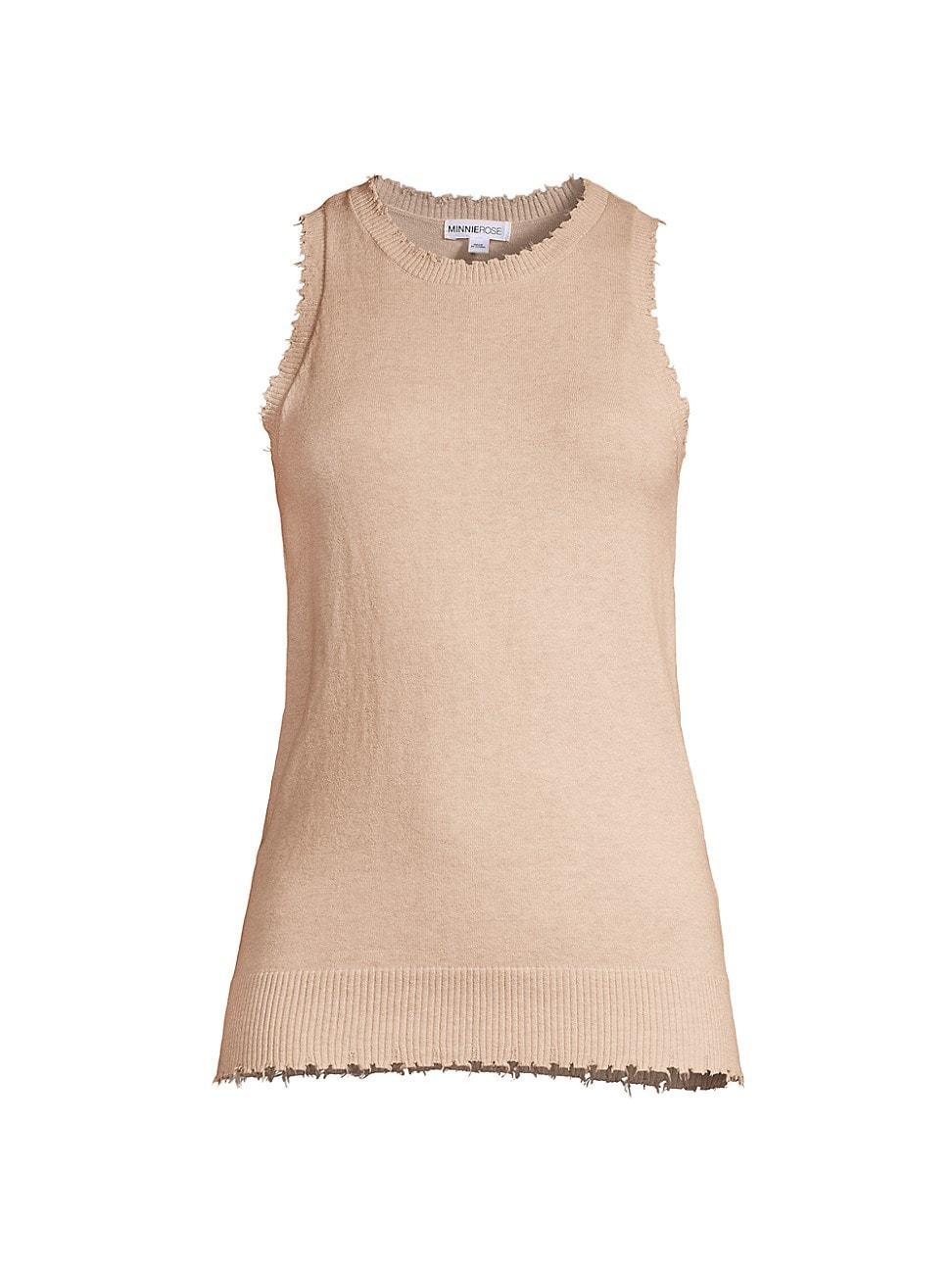 Womens Frayed Tank Top Product Image