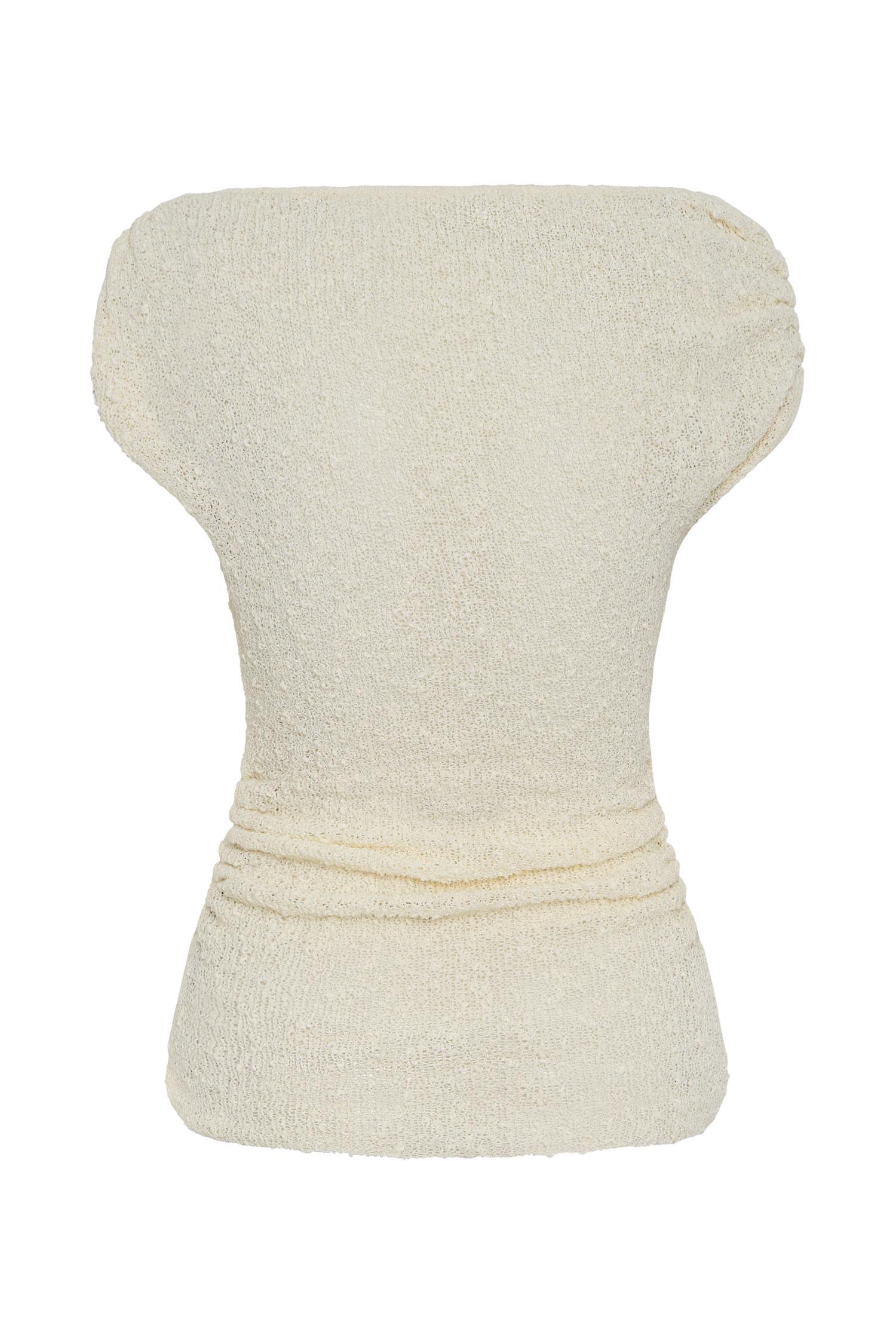 Chloe Off Shoulder Boucle Knit Top - Ivory Product Image