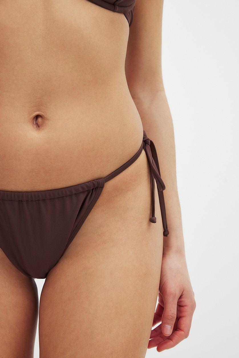 Drawstring Tie High Cut Bikini Panty Product Image