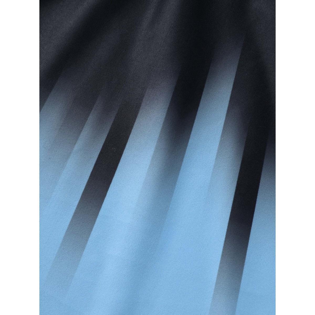 Plus Size Ombre Bowknot Ruched Mesh Patchwork Swim Top Women's Swimwear Black Beach Tie knot High stretch Bodycon Heart neckline Curve Swim Tops BloomChic 12/L Product Image