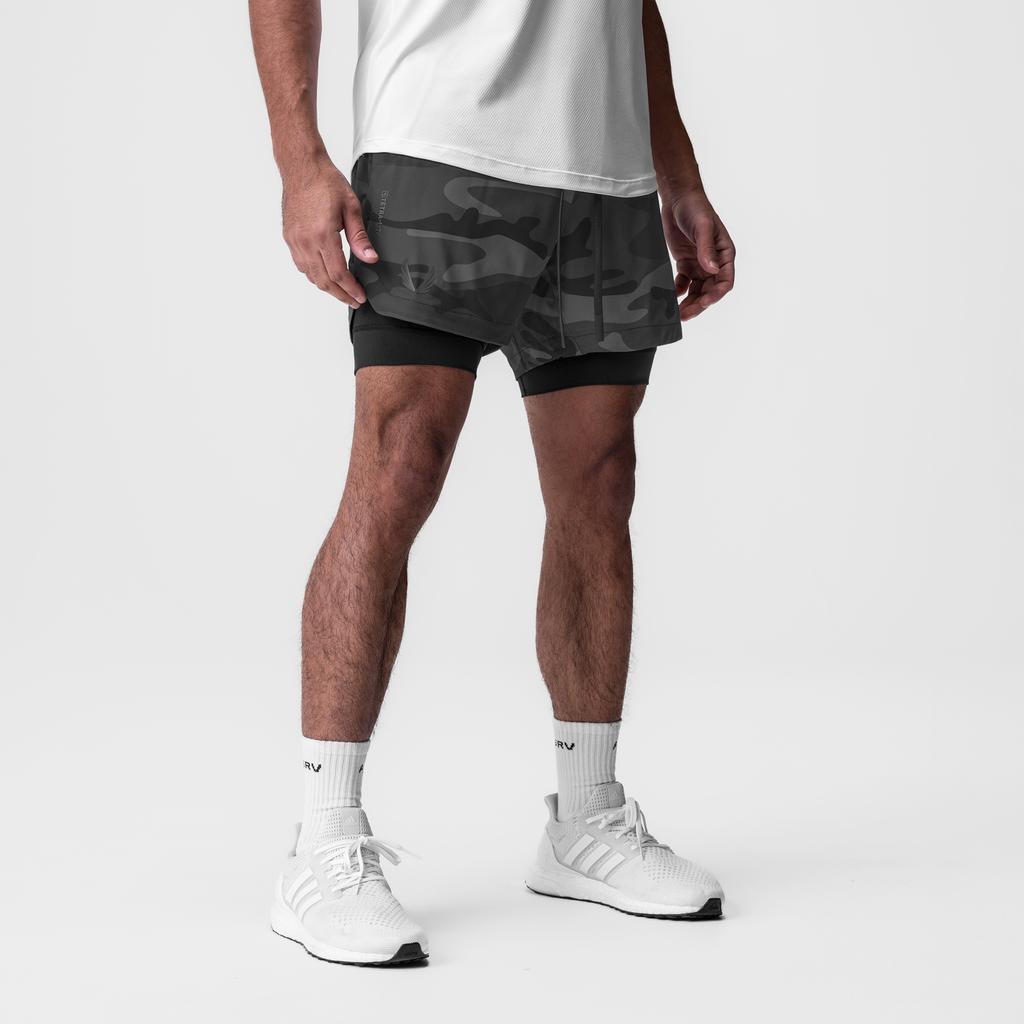 0866. Tetra-Lite® 7" Liner Short - Black Camo "Wings"/Black Male Product Image