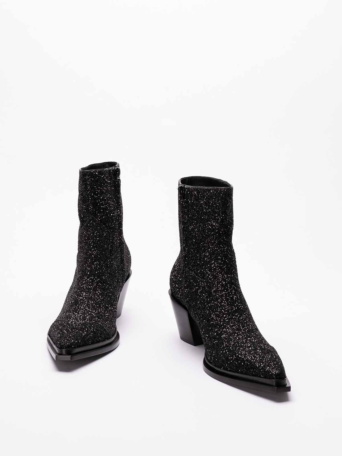 JIMMY CHOO Cece Ab 60mm Glitter Ankle Boots In Black Product Image