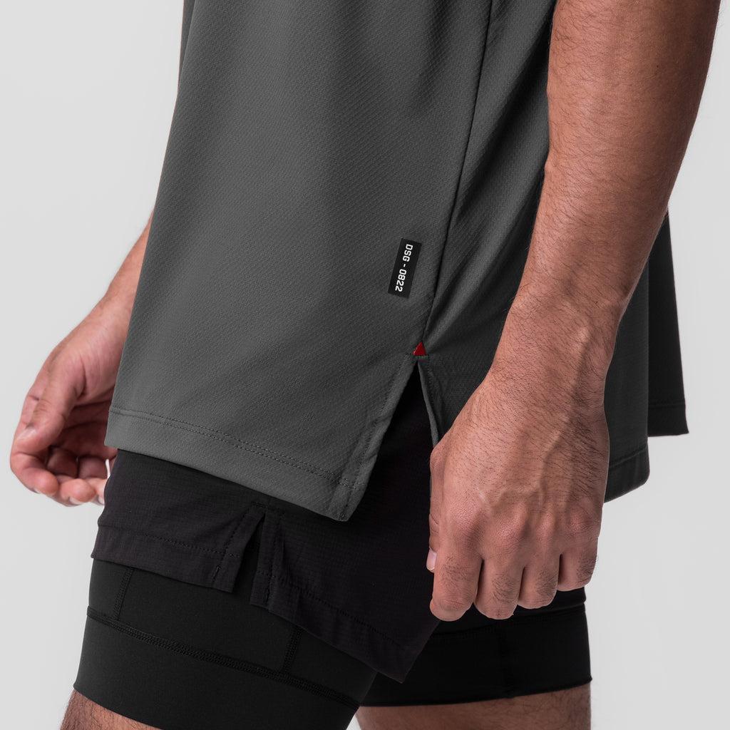 0822. AeroSilver® Oversized Tee - Space Grey "Box Logo" Product Image