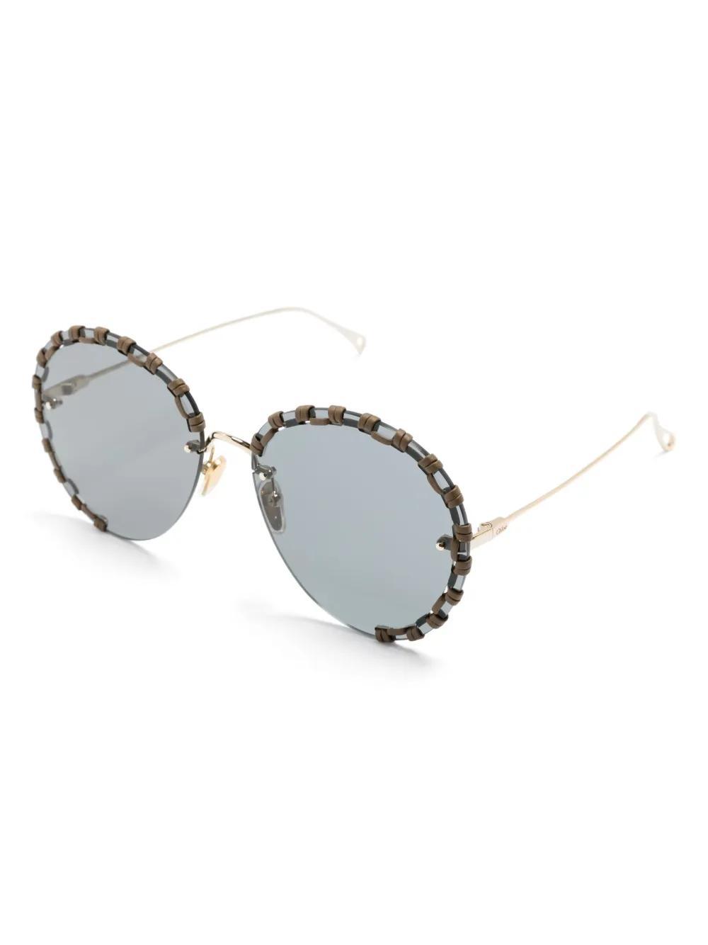 CHLOÉ Idora Round-frame Sunglasses In Gold Product Image