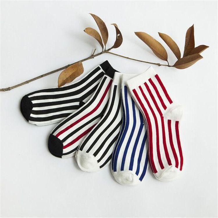 Contrast Color Striped Socks Product Image