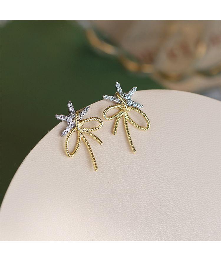 Bow Rhinestone Ear Stud Product Image