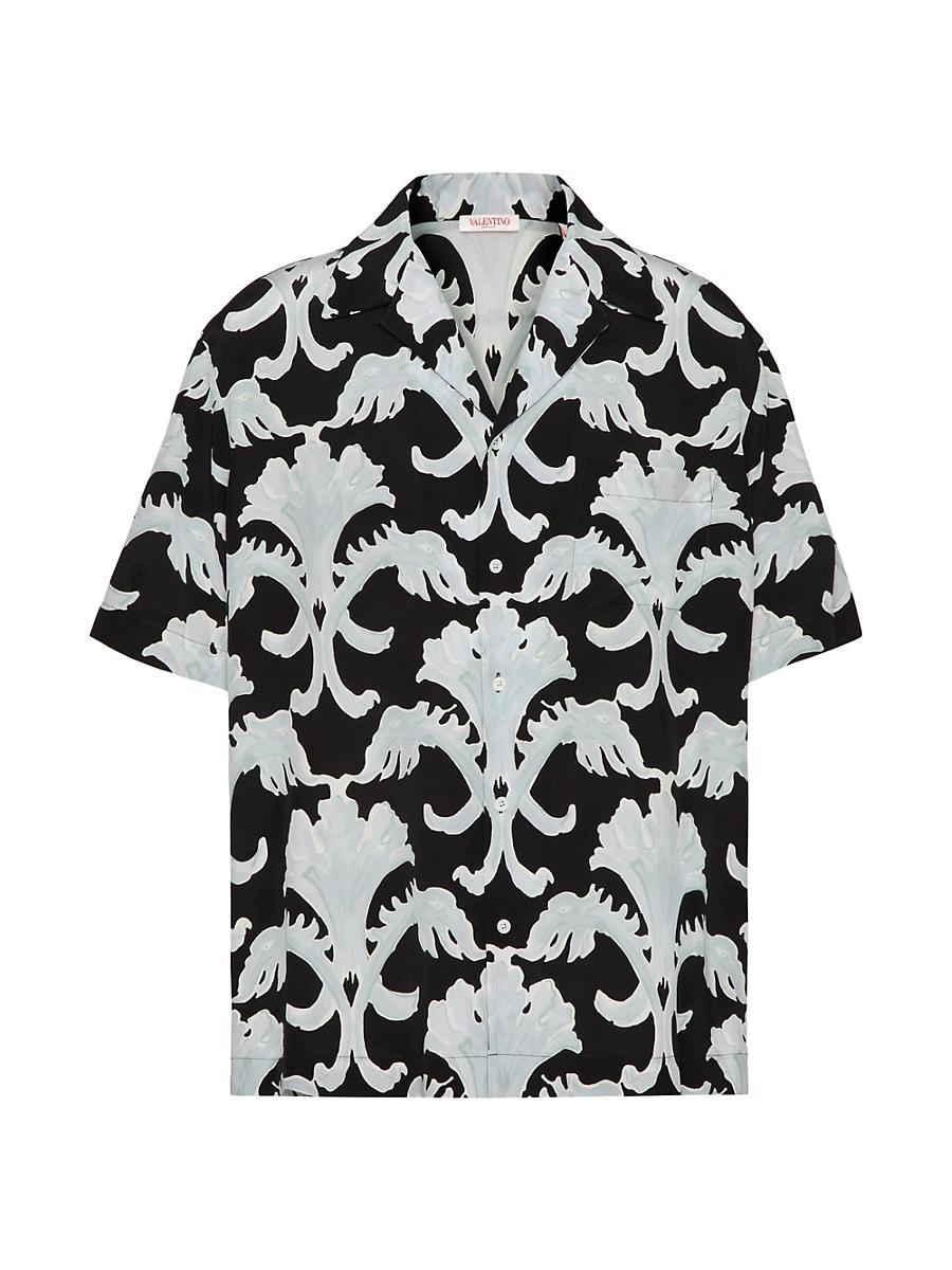 Mens Metamorphos Wall Print Silk Bowling Shirt Product Image