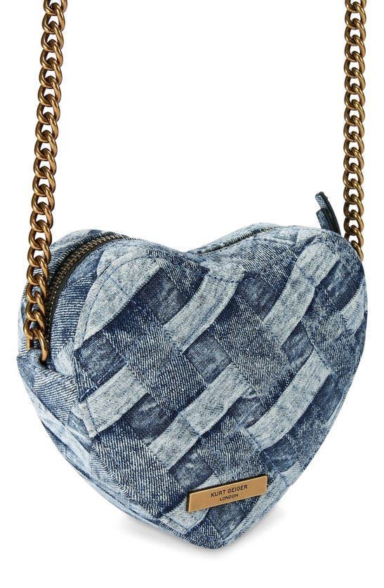 KURT GEIGER Kensington Heart Crossbody In Navy Product Image