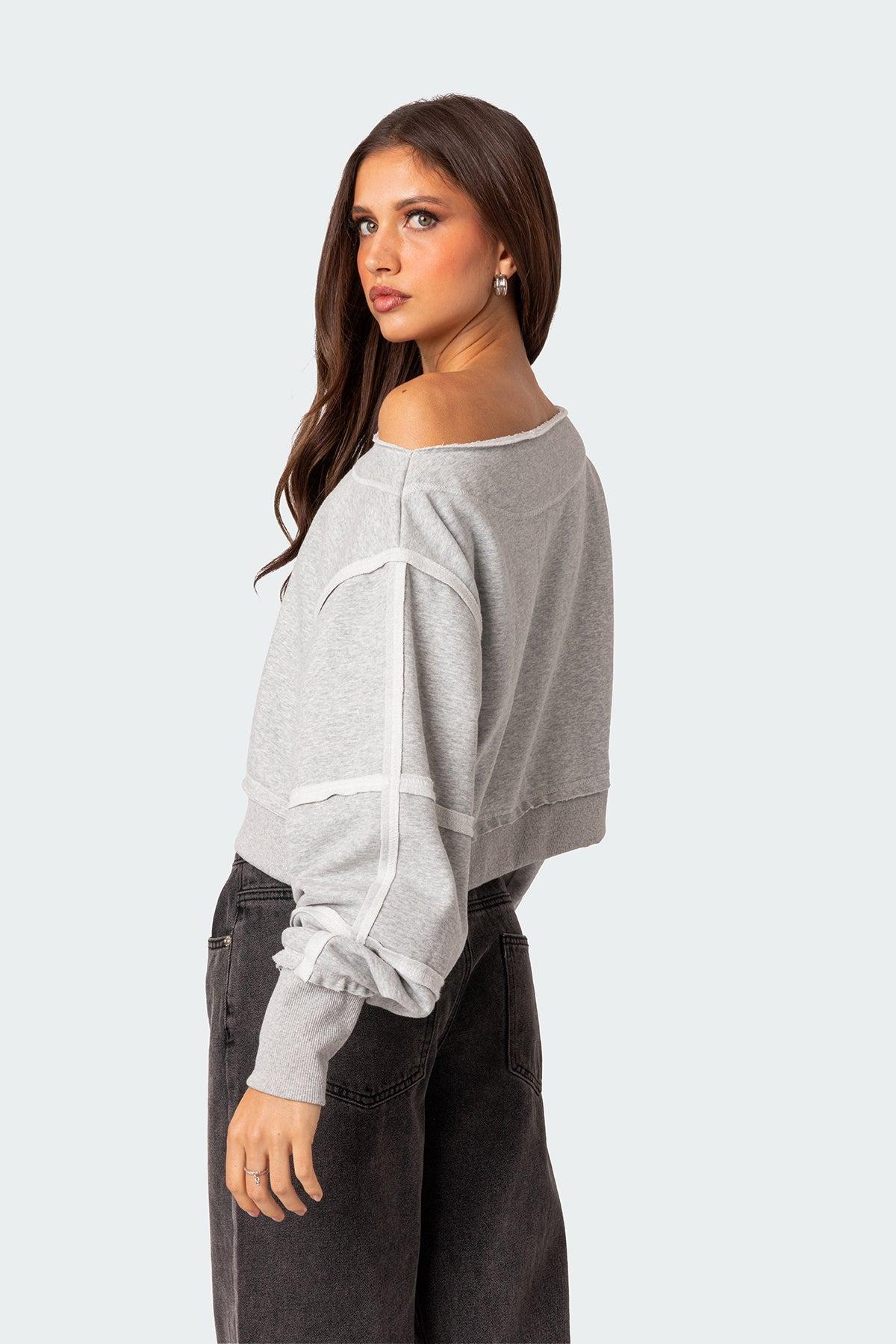 Inside Out Cropped Sweatshirt Product Image