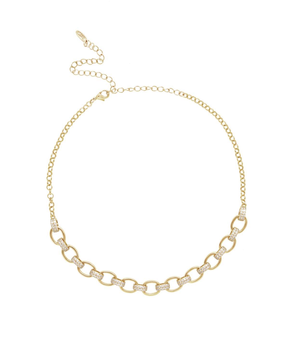 Womens Empowered Crystal & 18K Gold-Plated Chain Link Necklace Product Image