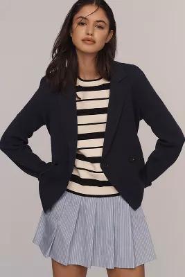 Maeve Stripe Pleated Mini Skirt Product Image