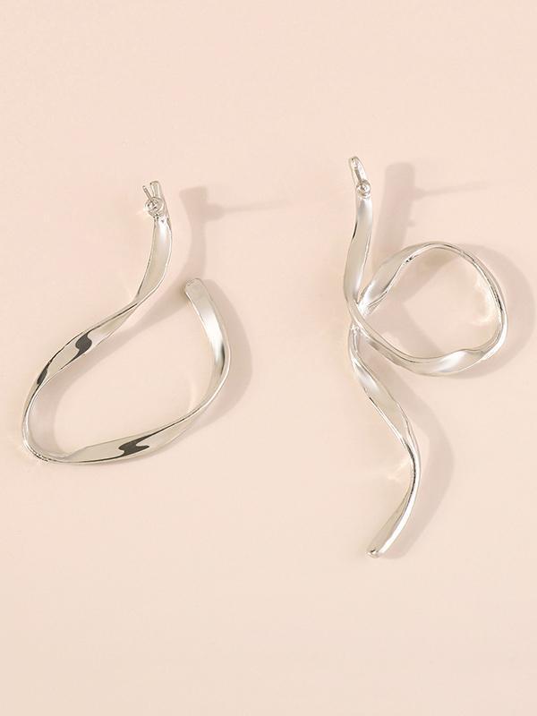 Normcore Geometric Solid Color Drop Earrings Product Image