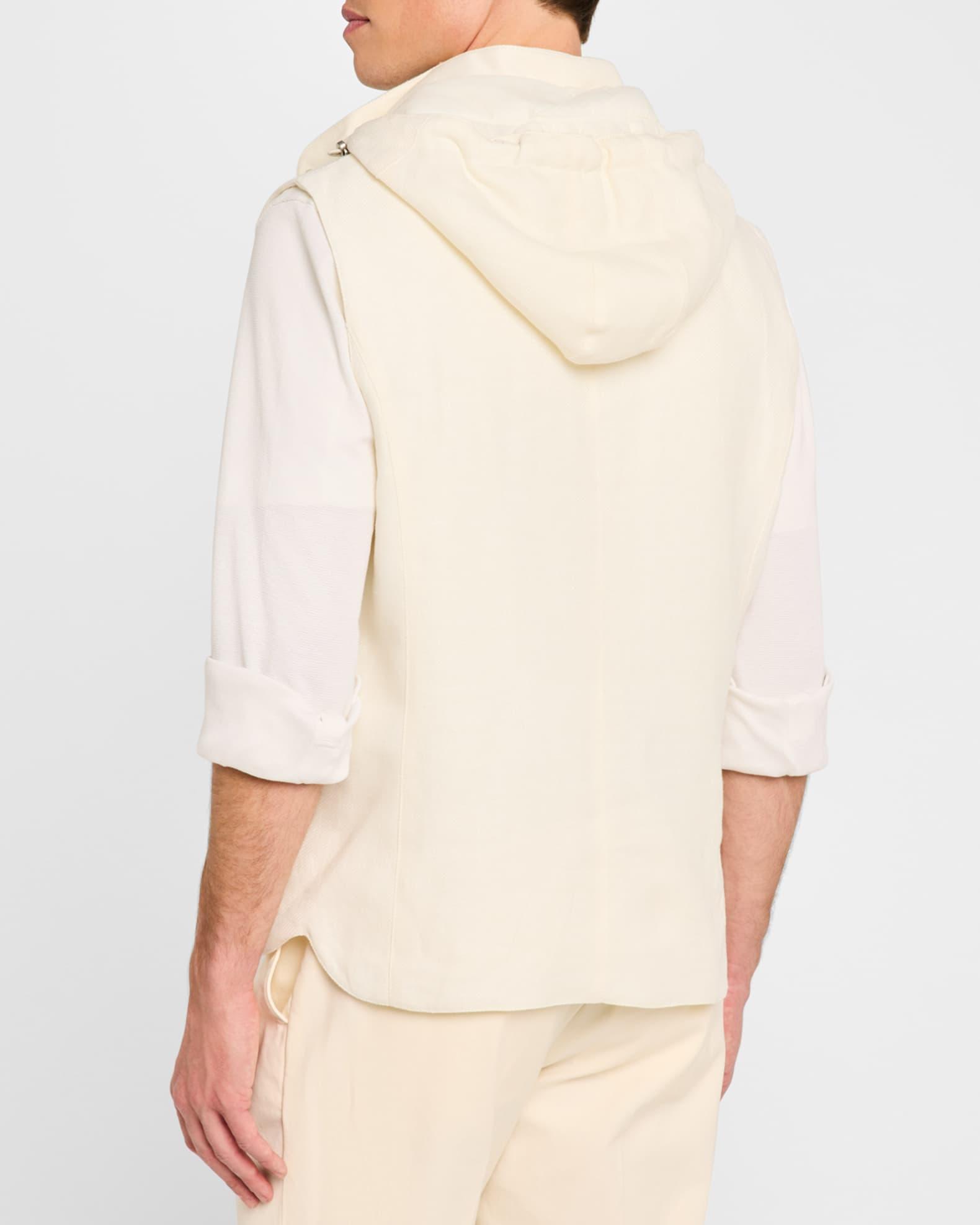 Men's Water-Resistant Snap-Front Vest with Removable Hood Product Image