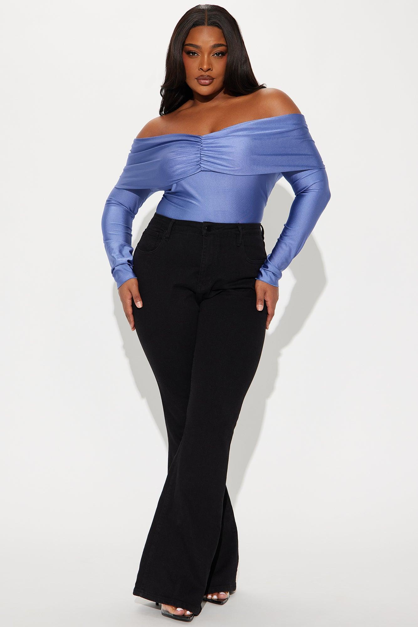 Melanie Off Shoulder Top - Slate Grey Product Image