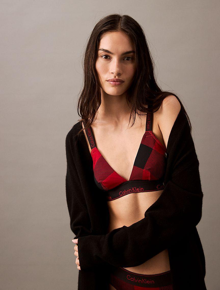 Icon Cotton Modal Holiday Unlined Triangle Bralette Product Image