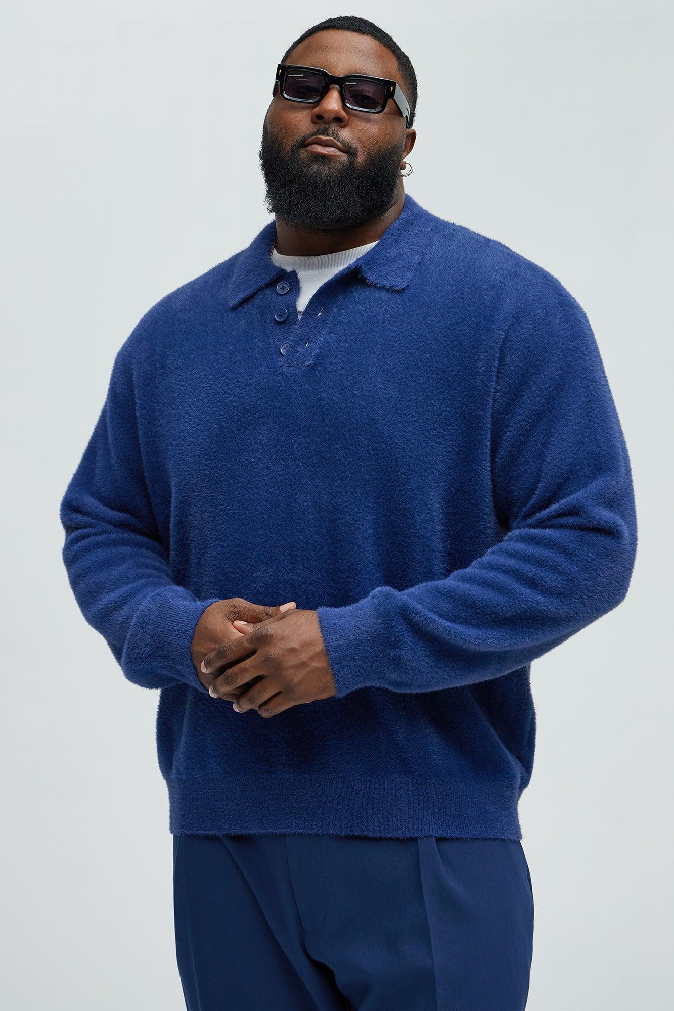 Amusing Sweater Knit Polo - Blue Product Image