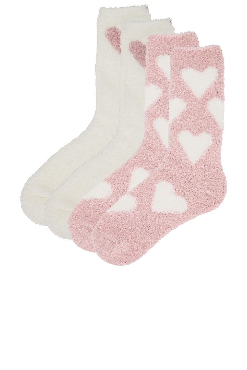 CozyChic Heart Print Sock Set Barefoot Dreams Product Image