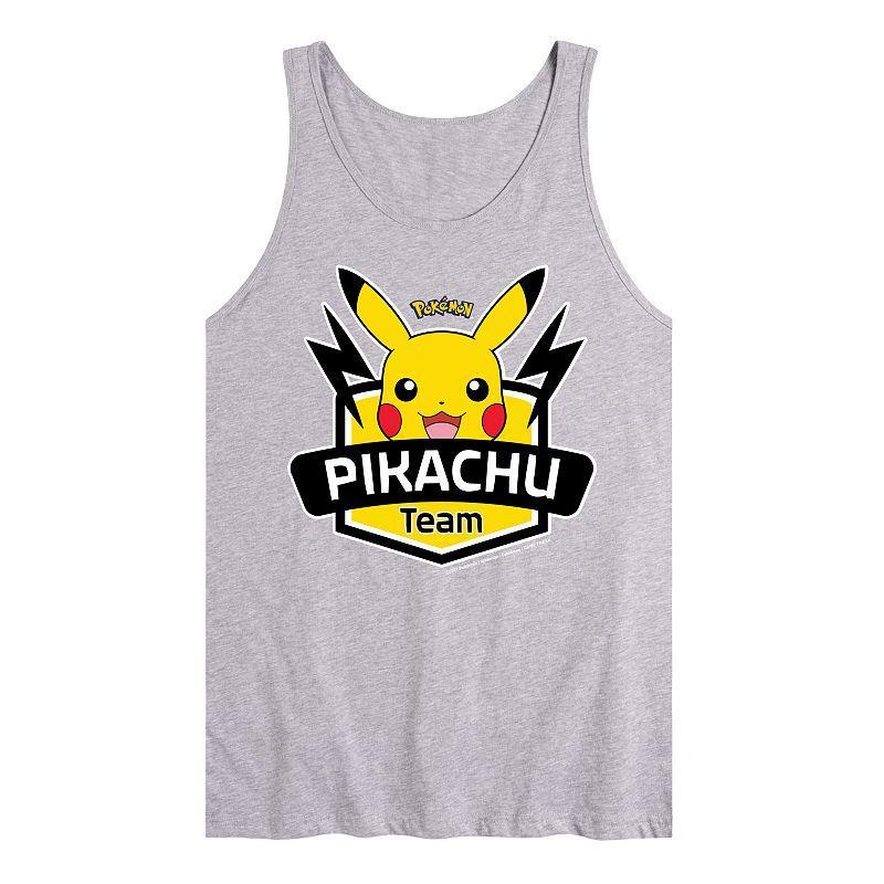 Men's Pokemon Team Pikachu Tank Top, Size: XL, Grey Product Image