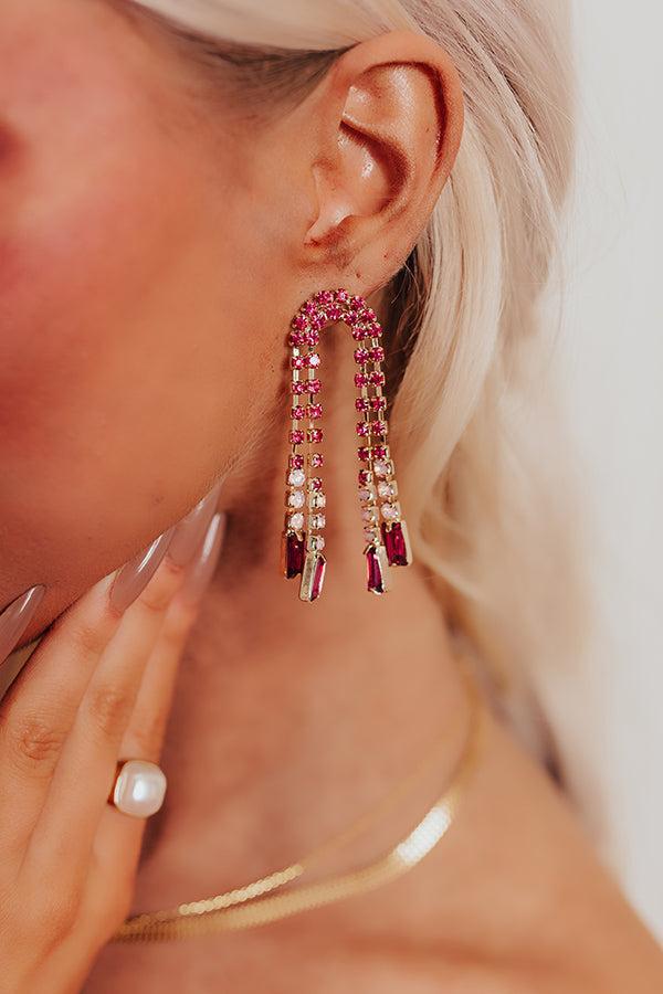 Luxe Feeling Earrings in Fuchsia Product Image