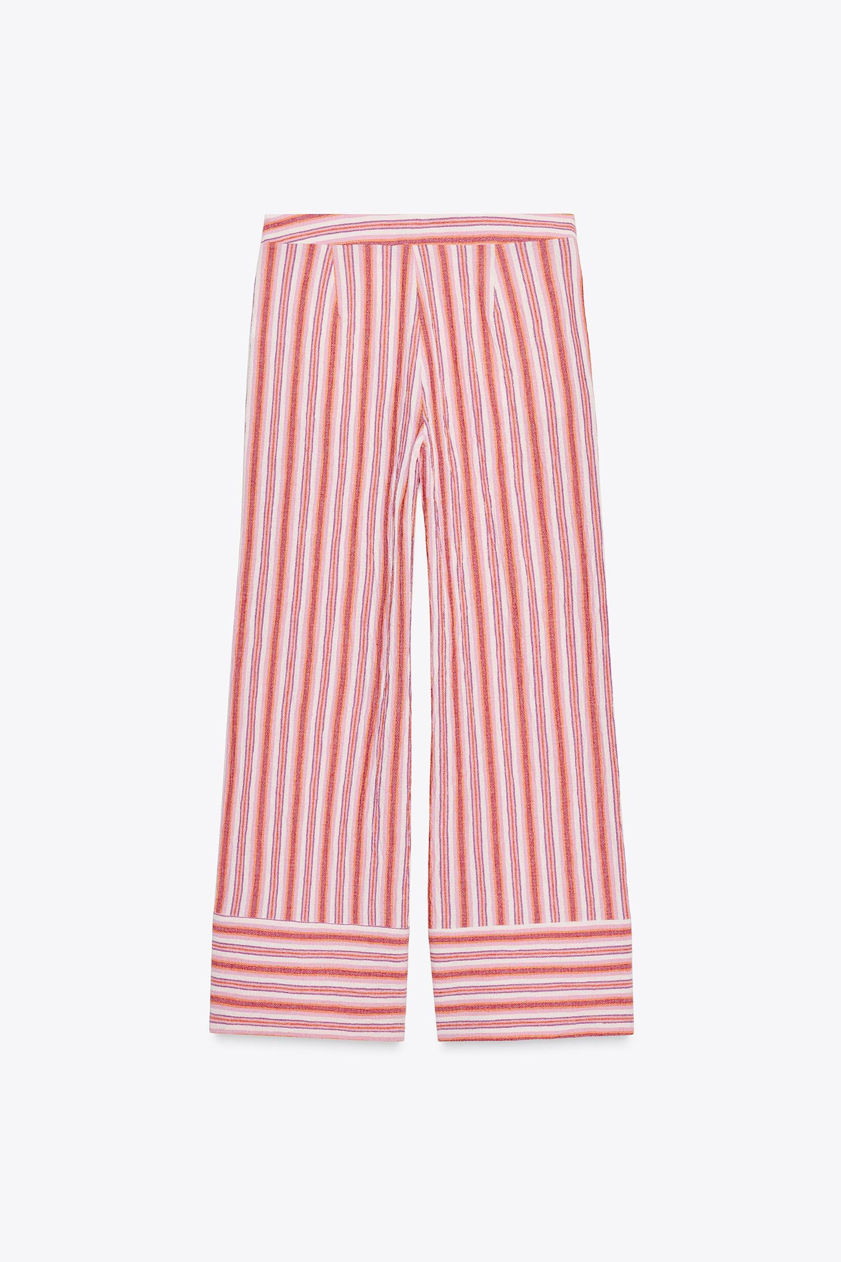 STRIPED WIDE RUSTIC PANTS Product Image