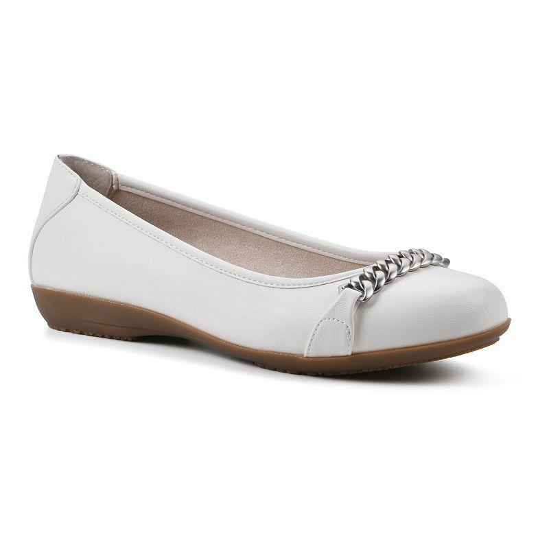 Cliffs by White Mountain Charmed Womens Ballet Flats Ivory Smo Product Image