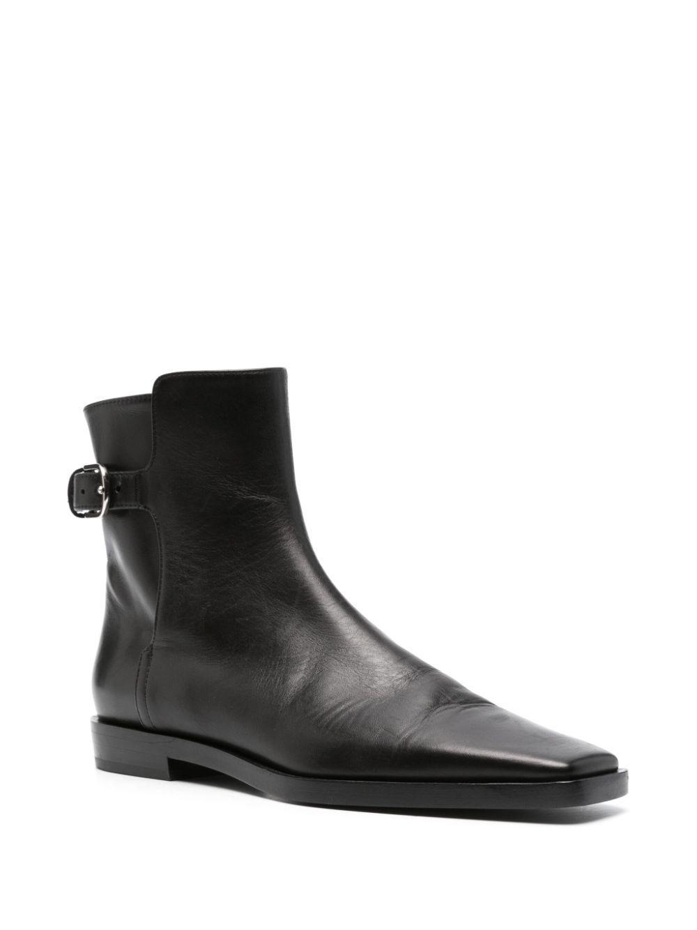 TOTÊME The Belted Leather Boots In Black Product Image