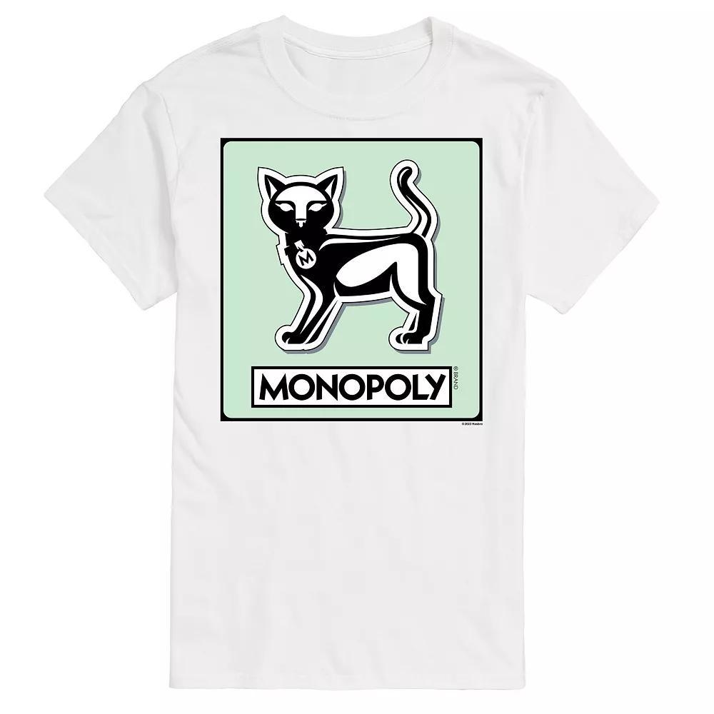 Men's Monopoly Cat Game Token Graphic Tee, Size: XL, Grey Product Image