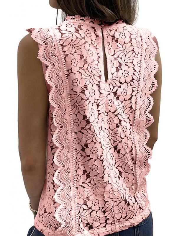 Original Lace Solid Color Loose Vest Top Product Image