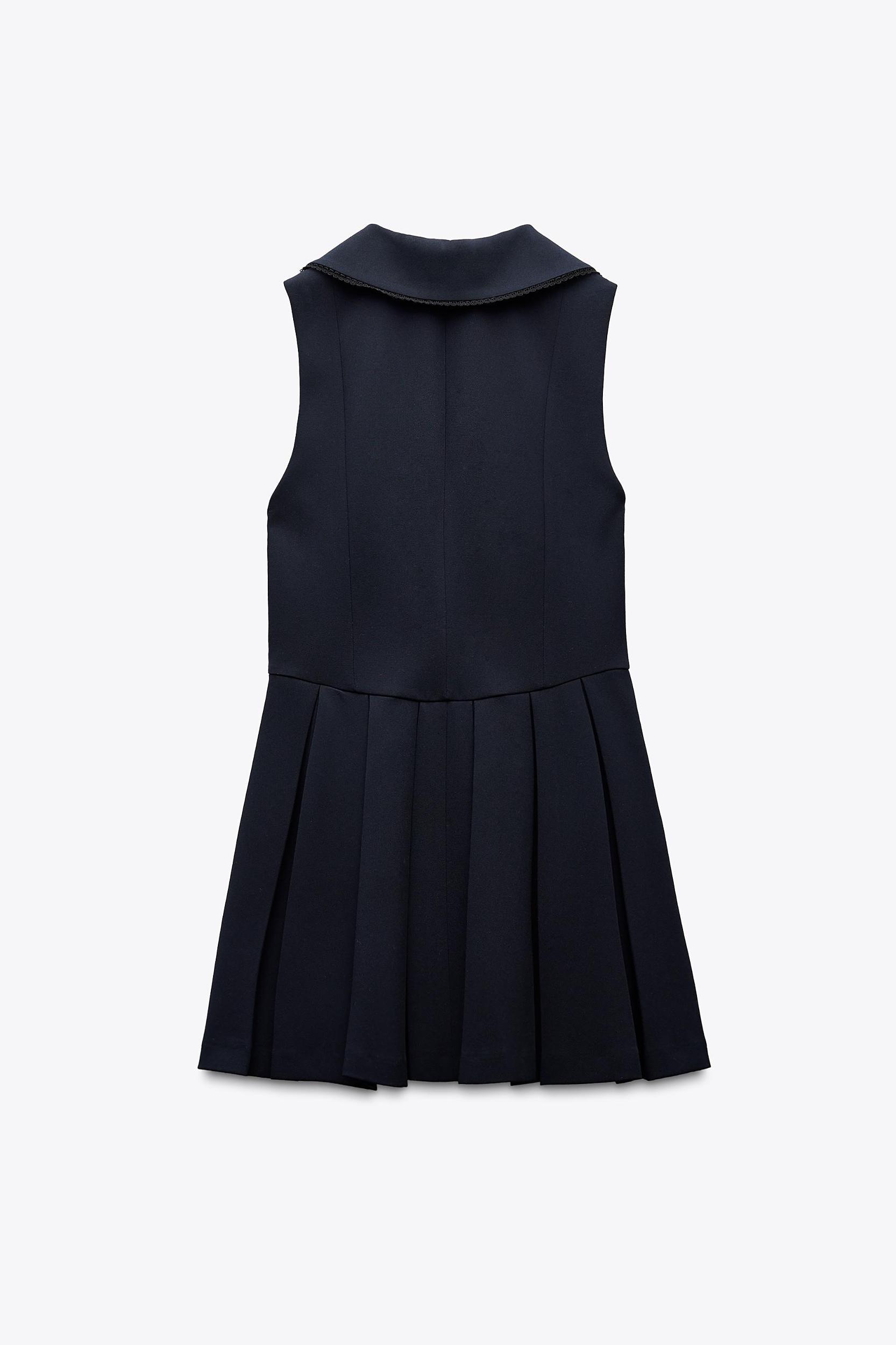 SHORT DRESS WITH PLEATED COLLAR Product Image