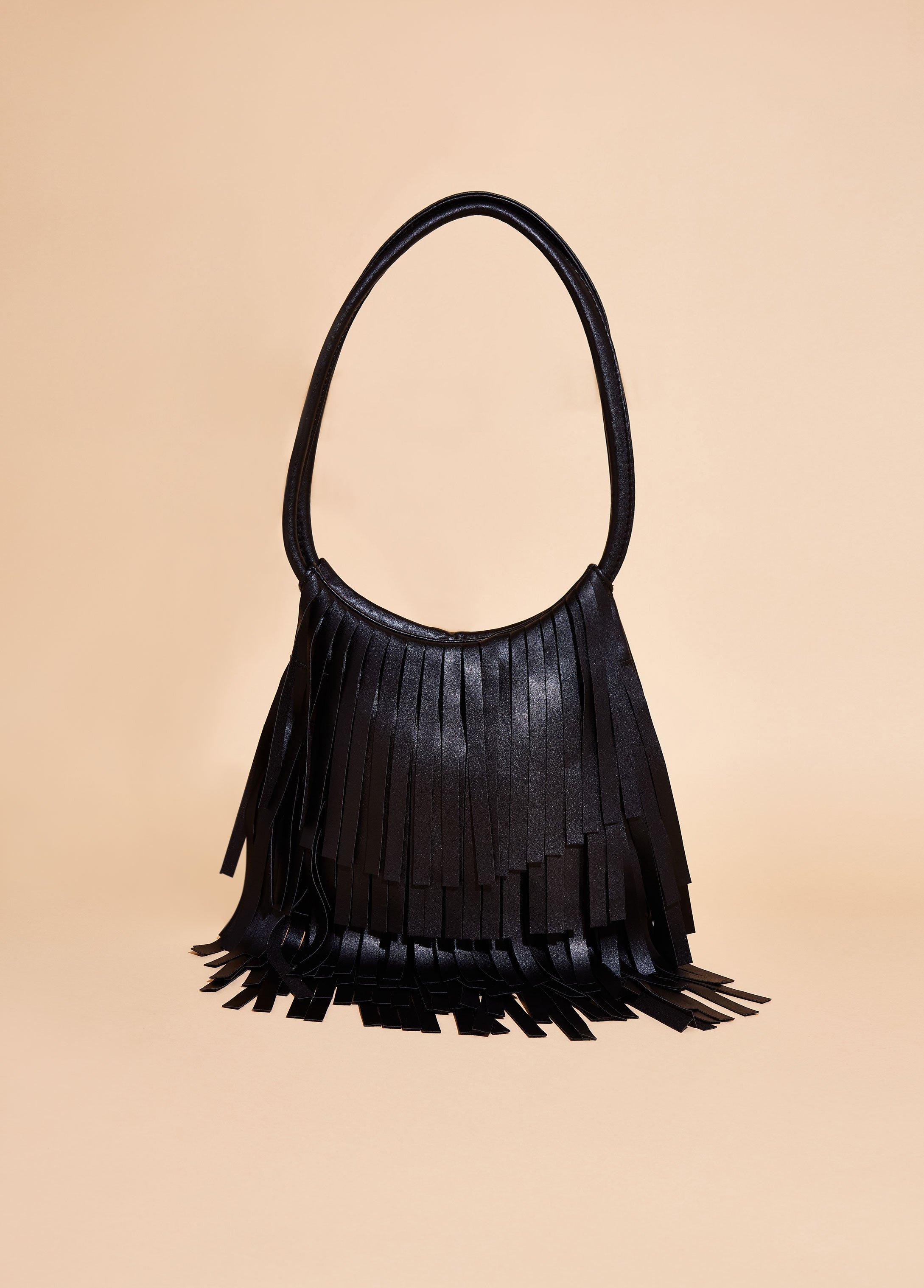 Faux Leather Fringed Bag Product Image