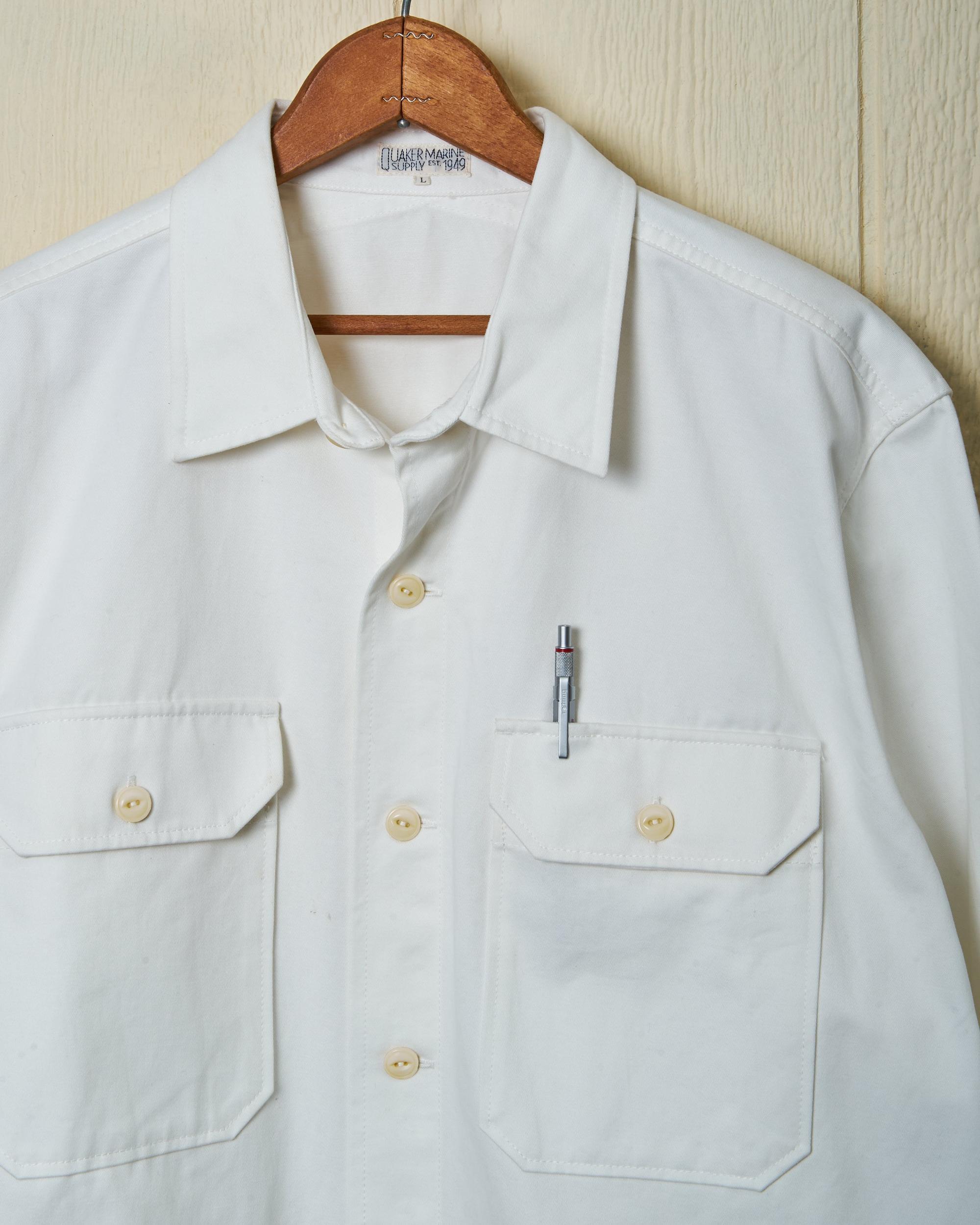 MacArthur Shirt in White Twill Product Image