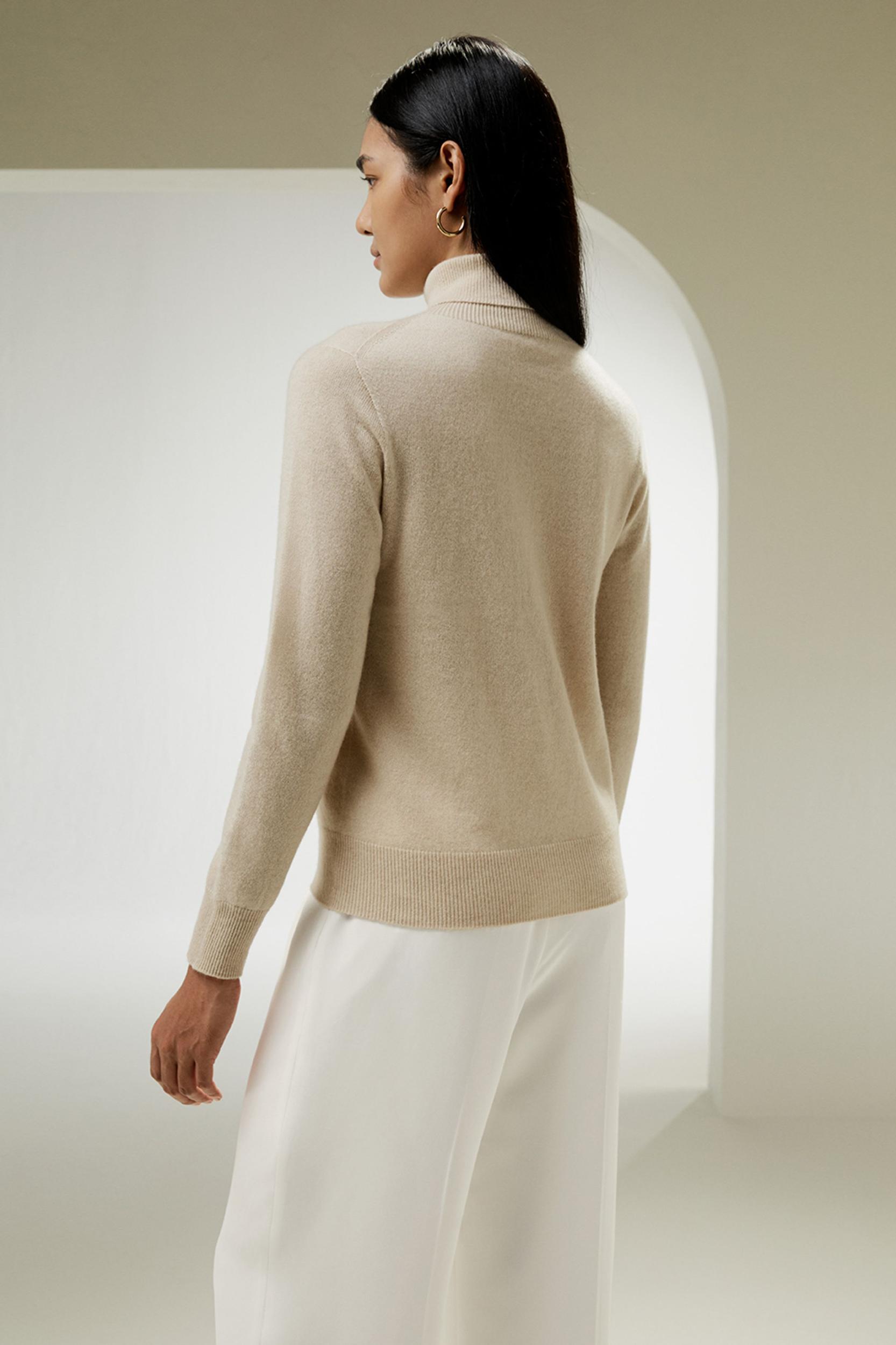 LILYSILK 100% Cashmere Sweater Women Turtleneck Design Wardrobe Must-have Black Product Image