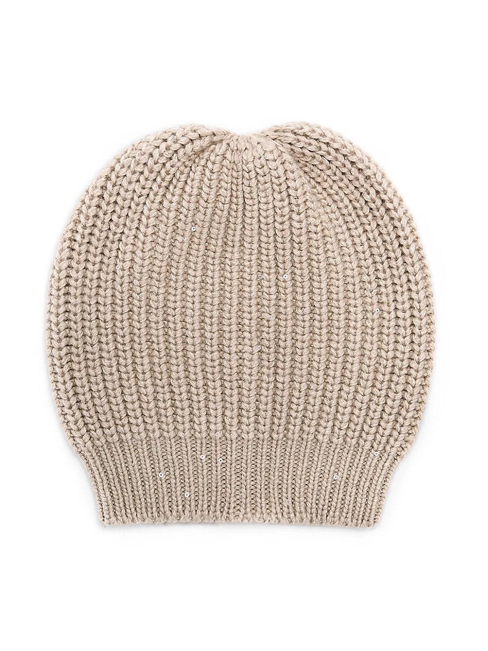 Womens Cashmere and Silk Diamond Yarn Beanie Product Image