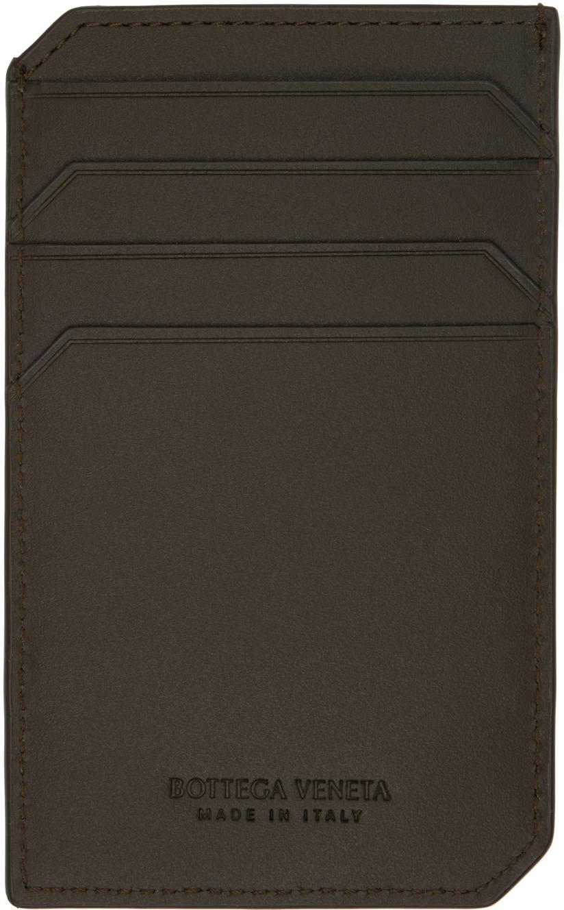 BOTTEGA VENETA Khaki Intrecciato Piccolo Vertical Card Holder In 3347 Kaki Product Image