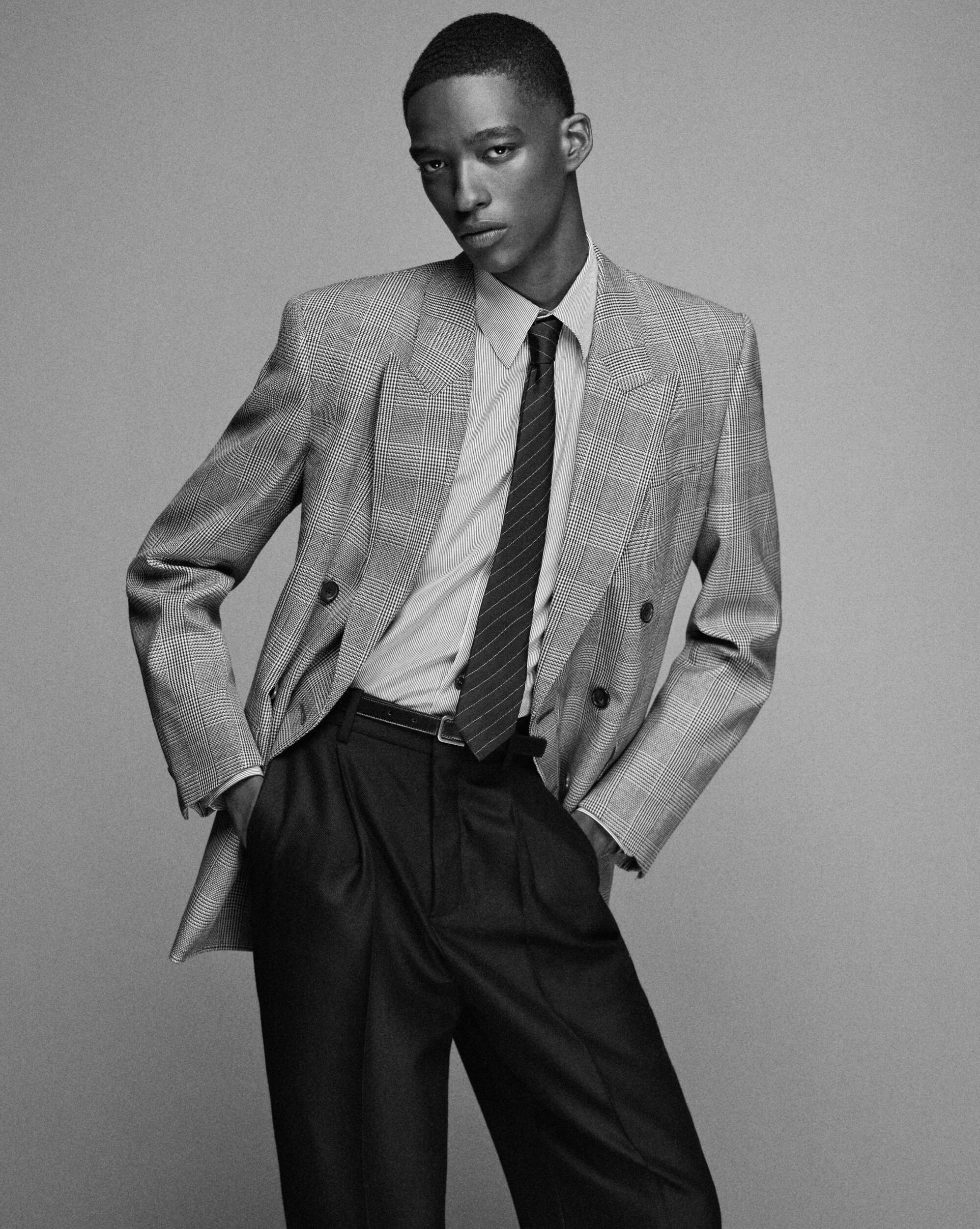 Yves jacket in prince of wales wool Product Image