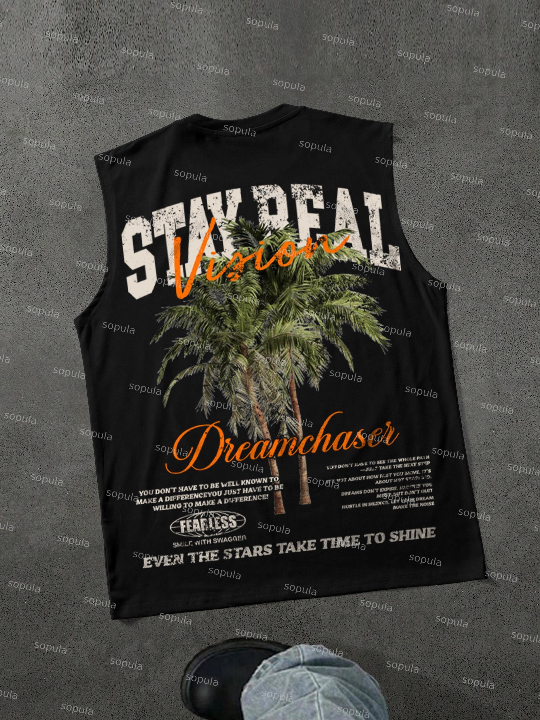 Stay Real Coconut Vacation Vintage Graphic Tank Top Product Image