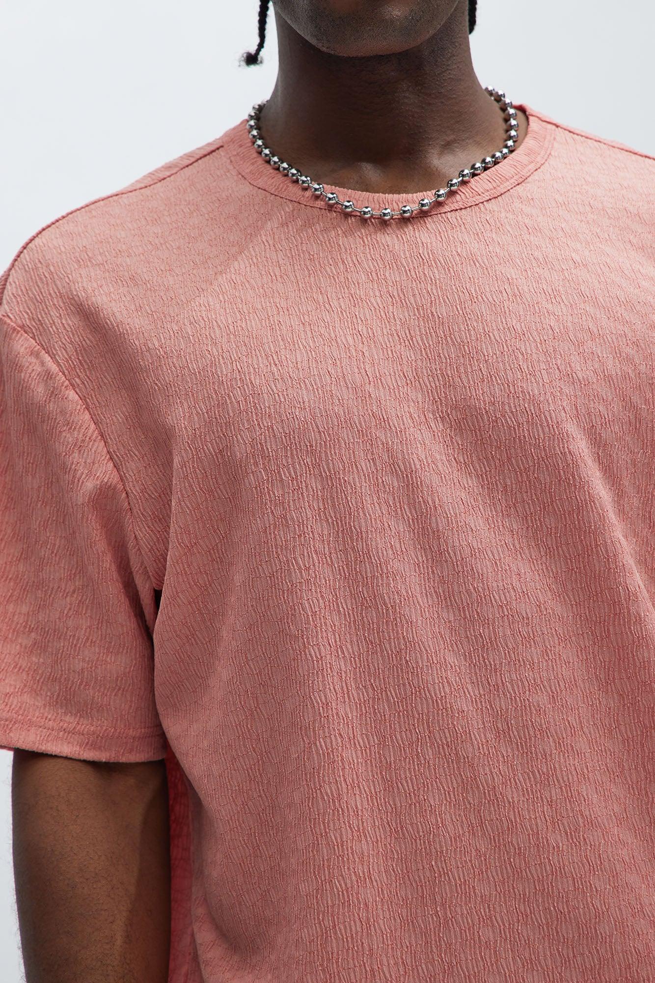 Reign Textured Relaxed Tee - Mauve Product Image