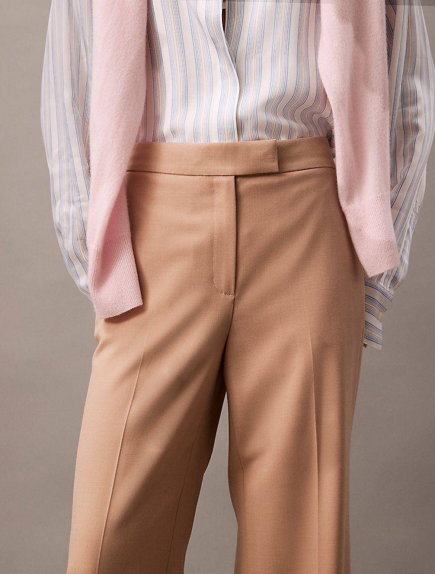 Wool Gabardine Blend Flared Pants Product Image