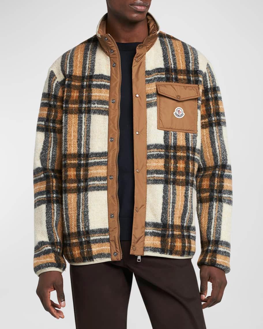 Mens Plaid Fleece Jacket Product Image