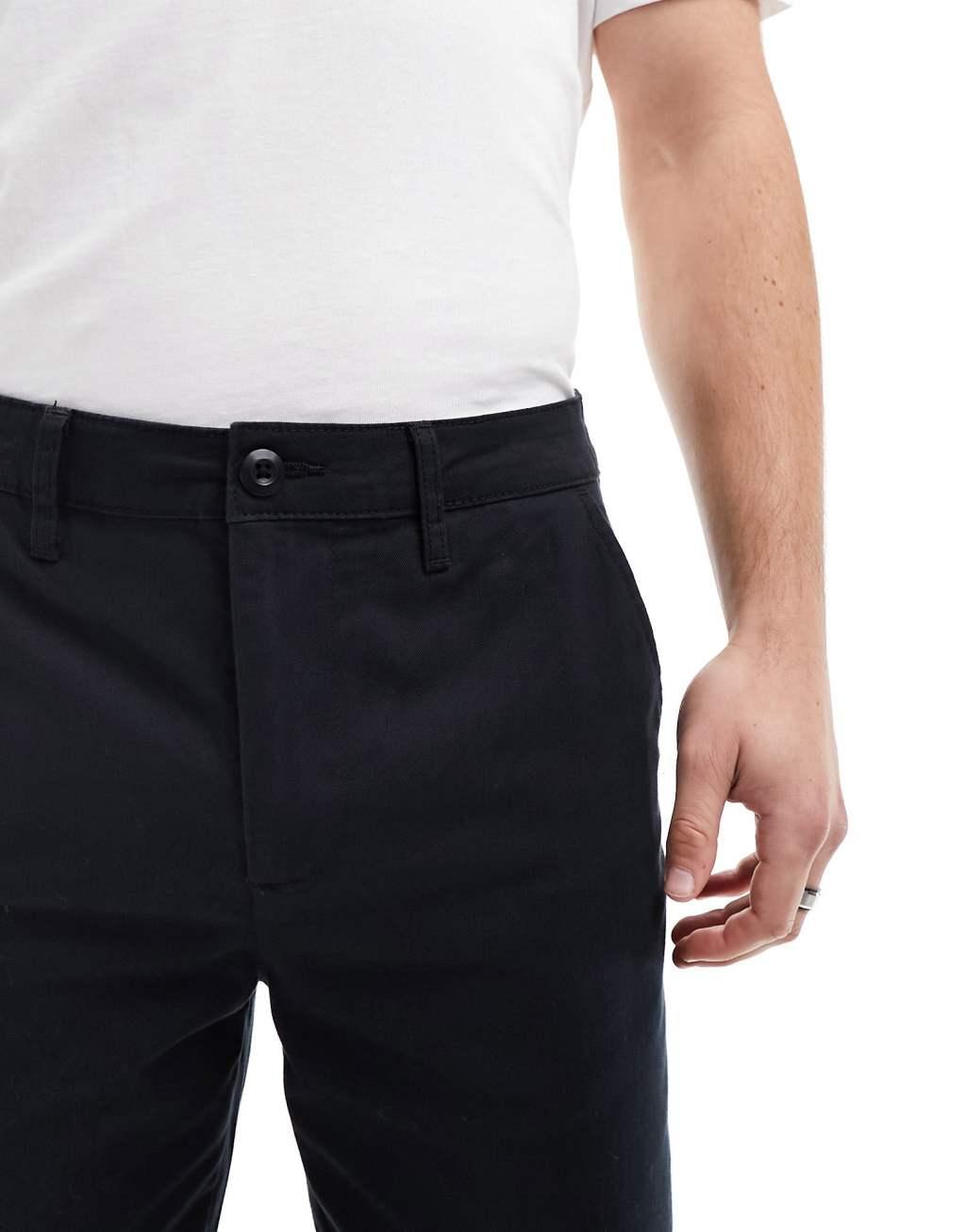 ASOS DESIGN straight essential chinos in black  Product Image